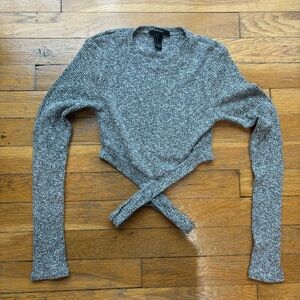 Forever 21 Gray Knit Crop Top